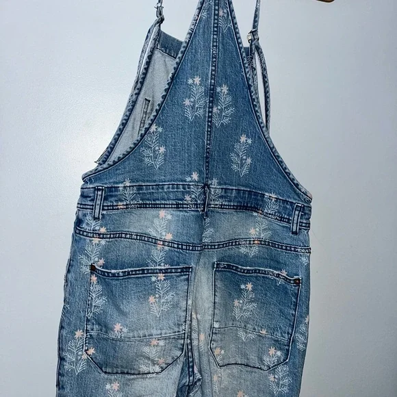 Anthropologie Pilcro floral pattern denim painter’s overalls size 28 - Picture 9 of 9